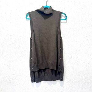 The Limited merino blend Sleeveless Cowl Neck Sweater - Charcoal Large